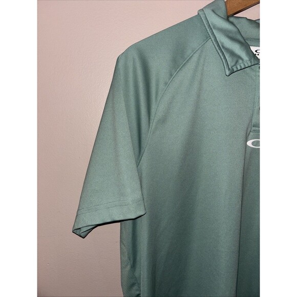 Oakley Men’s Large Green Polo Golf Shirt Regular Fit Short Sleeve - Picture 3 of 5